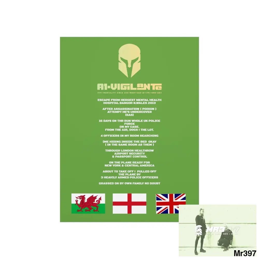 A1-Vigilante Sparta Escape from Hergest MH Hospital 2013 Matte Vertical Posters Poster