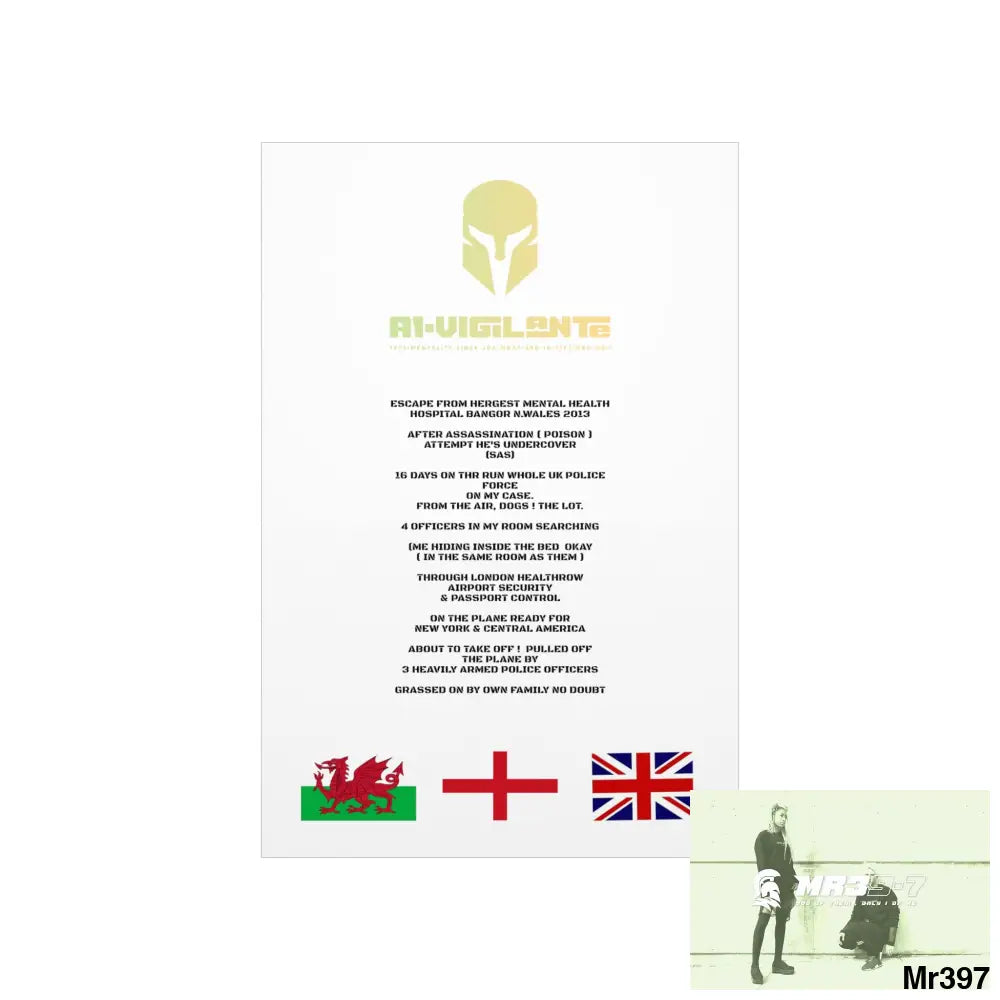 A1-Vigilante Sparta Escape from Hergest MH Hospital 2013 Matte Vertical Posters Poster