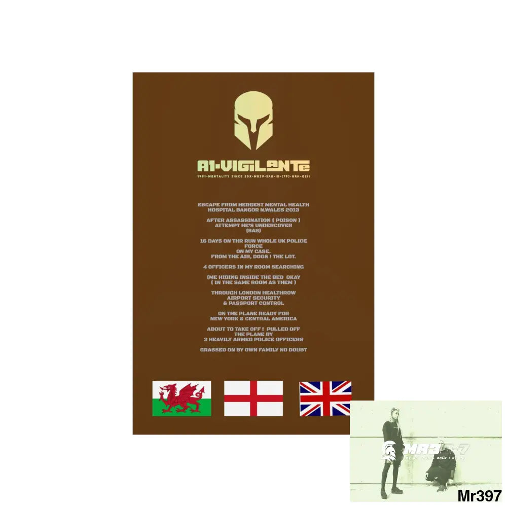 A1-Vigilante Sparta Escape from Hergest MH Hospital 2013 Matte Vertical Posters Poster