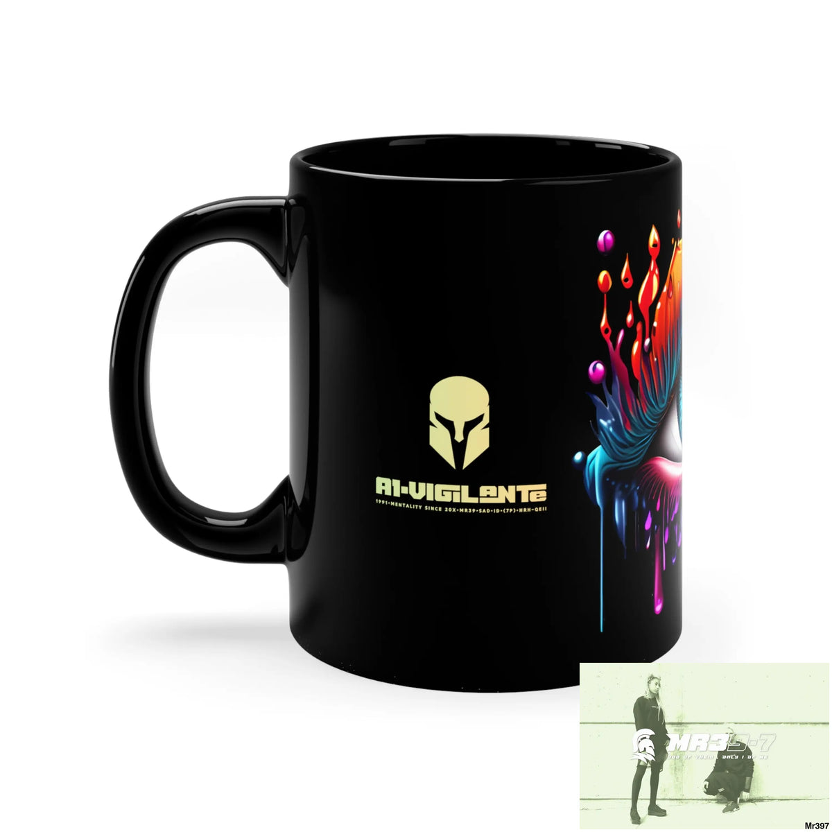 A1-Vigilante Sparta GBR Multicoloured dripping eye 11oz Black Mug 11oz Mug