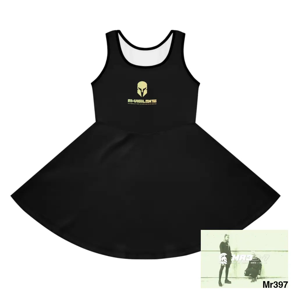 A1-Vigilante Sparta Girls Sleeveless Sundress (AOP) Seam thread color automatically matched to design / 2T All Over
