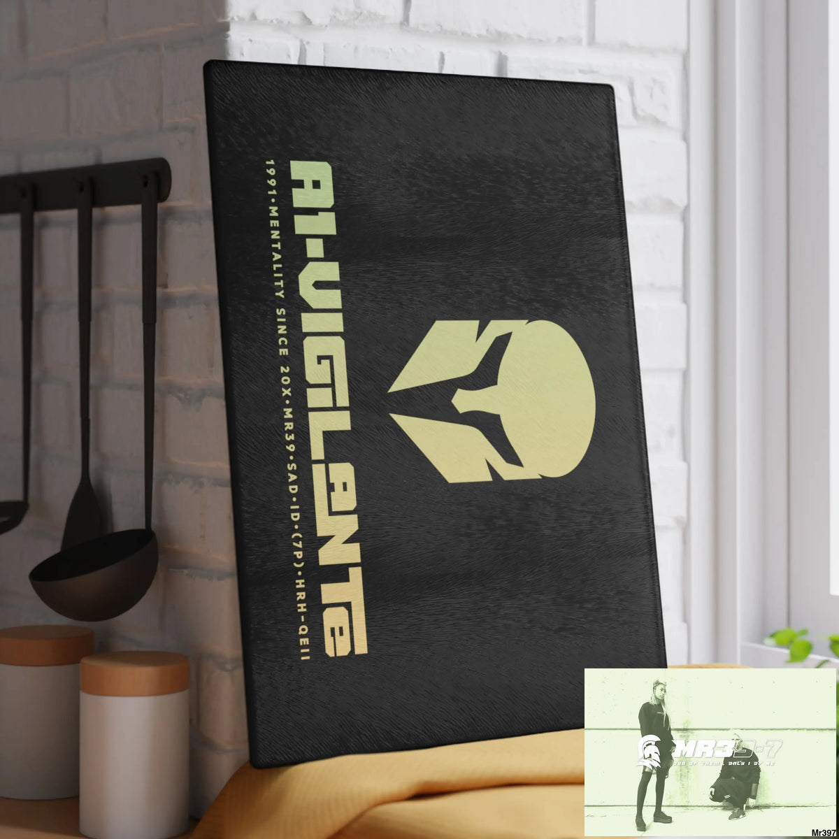 A1- Vigilante -Sparta Glass Cutting Board 11’’ x 15’’ / Rectangle Home Decor
