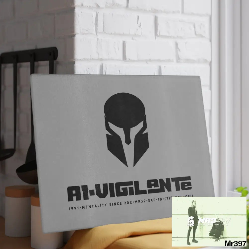A1- Vigilante Sparta Glass Cutting Board Home Decor