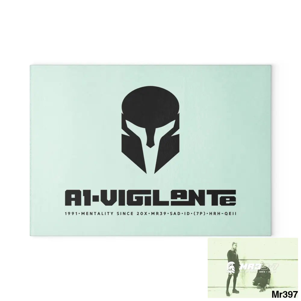 A1- Vigilante Sparta Glass Cutting Board Home Decor