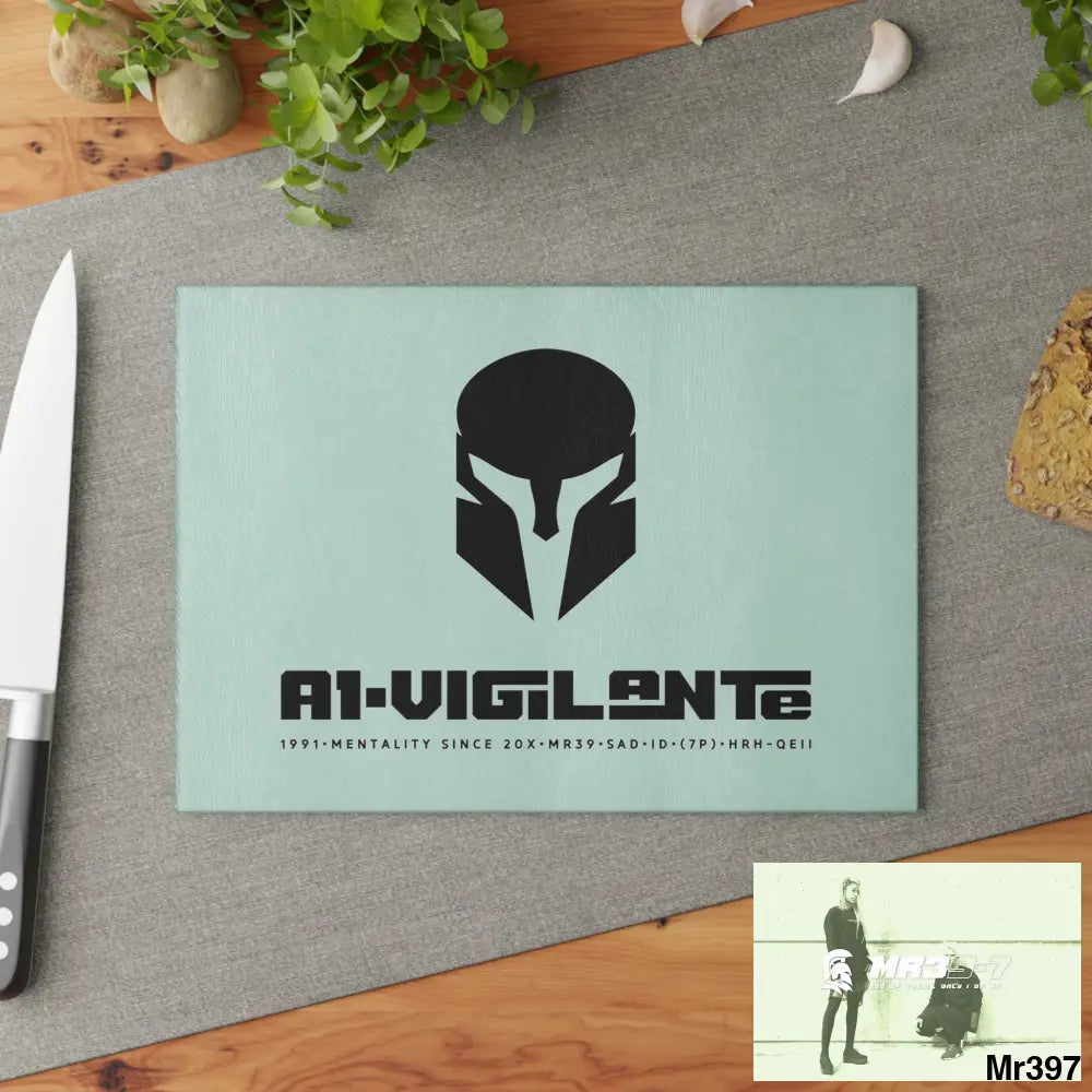 A1- Vigilante Sparta Glass Cutting Board Home Decor