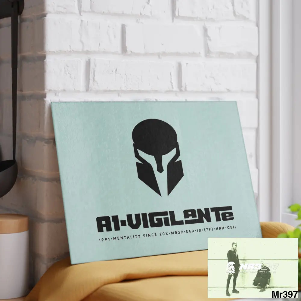A1- Vigilante Sparta Glass Cutting Board Home Decor