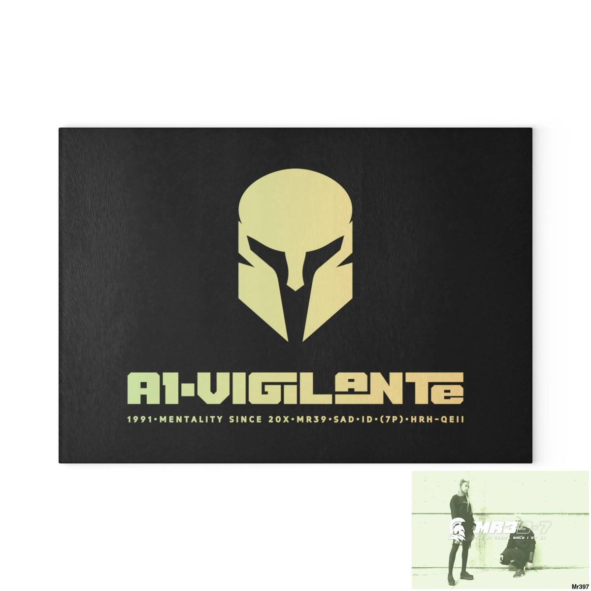 A1- Vigilante -Sparta Glass Cutting Board Home Decor