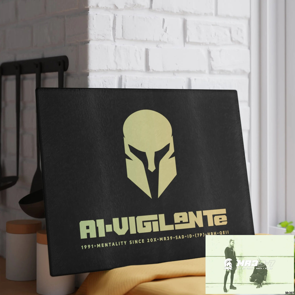 A1- Vigilante -Sparta Glass Cutting Board Home Decor