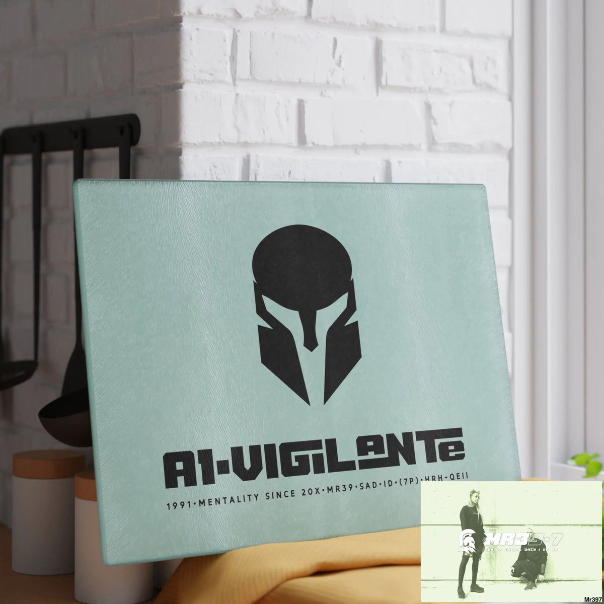 A1- Vigilante Sparta Glass Cutting Board Home Decor