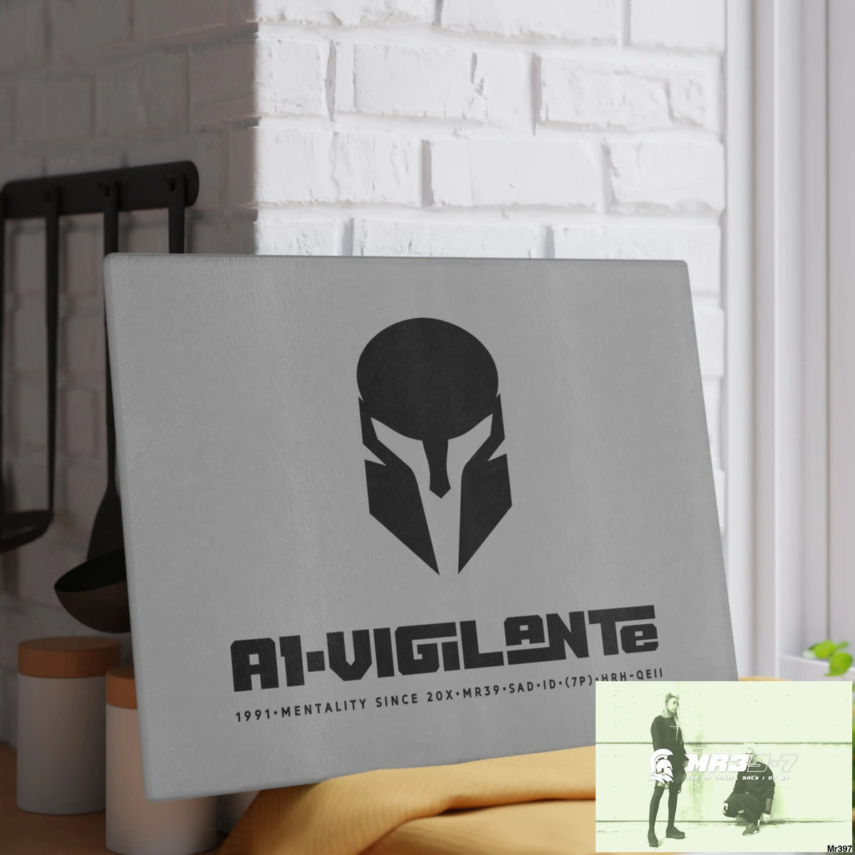 A1- Vigilante Sparta Glass Cutting Board Home Decor