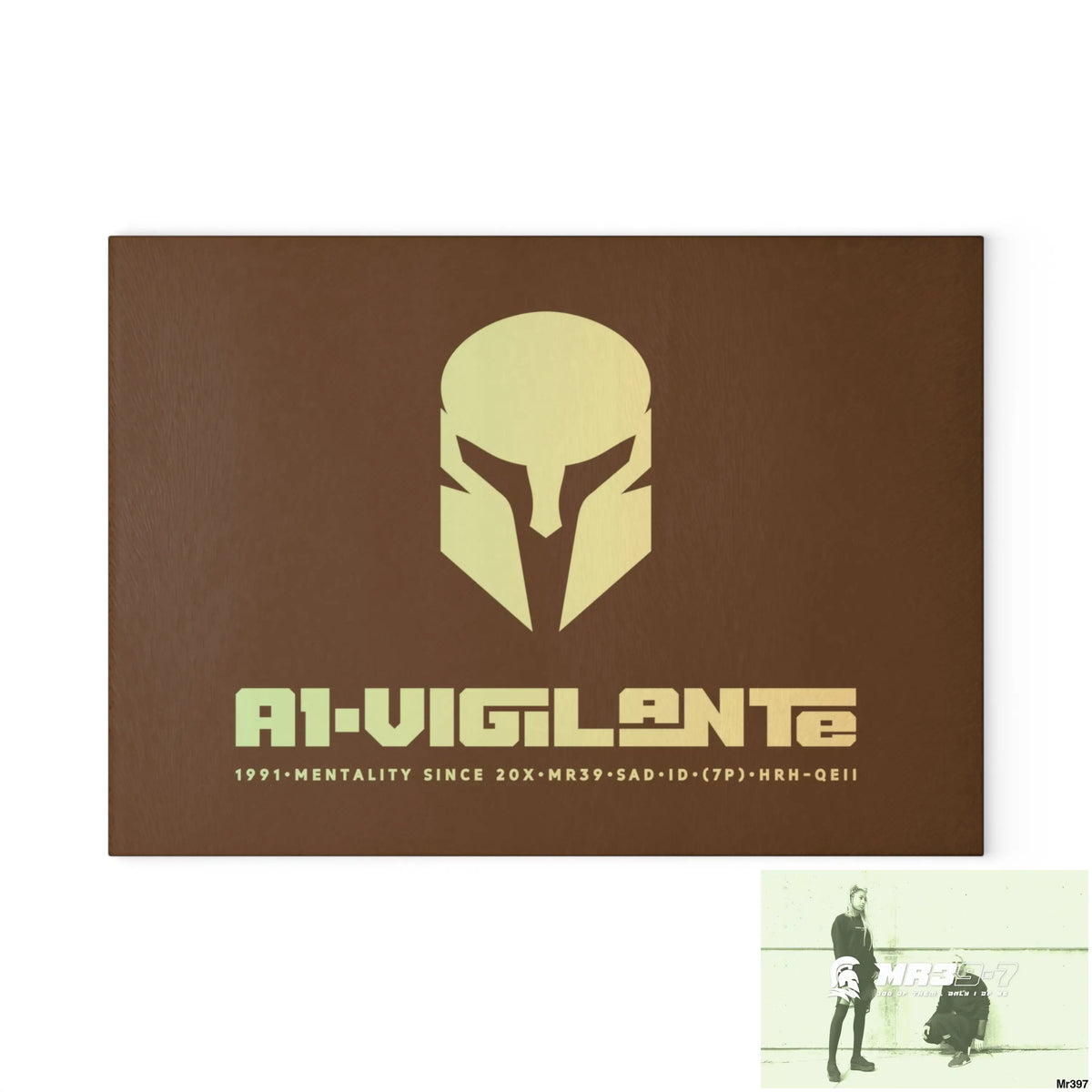 A1- Vigilante -Sparta Glass Cutting Board Home Decor