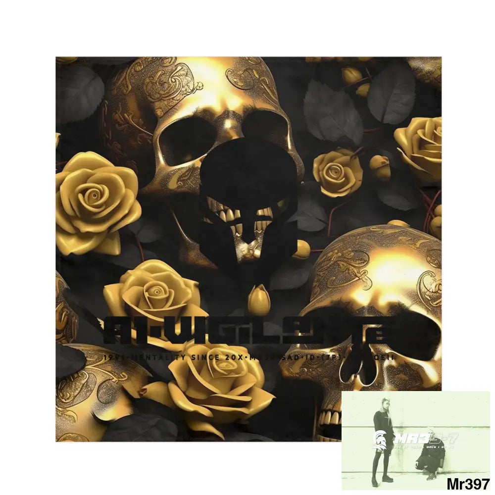 A1-Vigilante Sparta Gothic Skulls & Roses Napkins 4-piece set / White / 19’’ × 19’’ Accessories