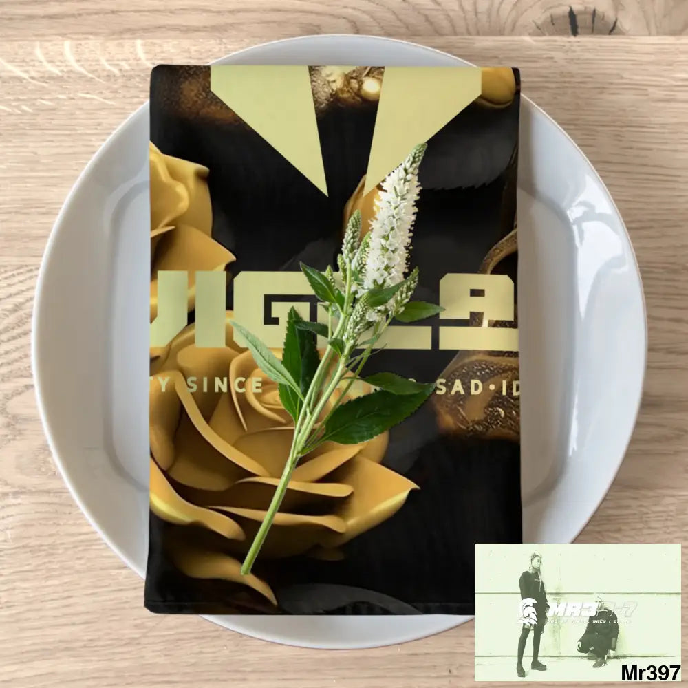 A1-Vigilante Sparta Gothic Skulls & Roses Napkins 4-piece set / White / 19’’ × 19’’ Accessories