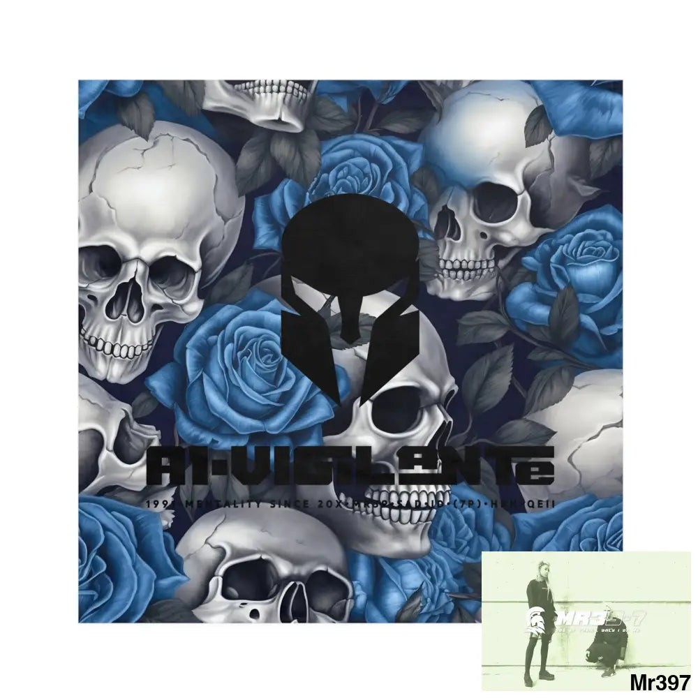 A1-Vigilante Sparta Gothic Skulls & Roses Napkins 4-piece set / White / 19’’ × 19’’ Accessories