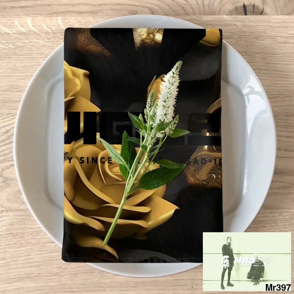 A1-Vigilante Sparta Gothic Skulls & Roses Napkins 4-piece set / White / 19’’ × 19’’ Accessories