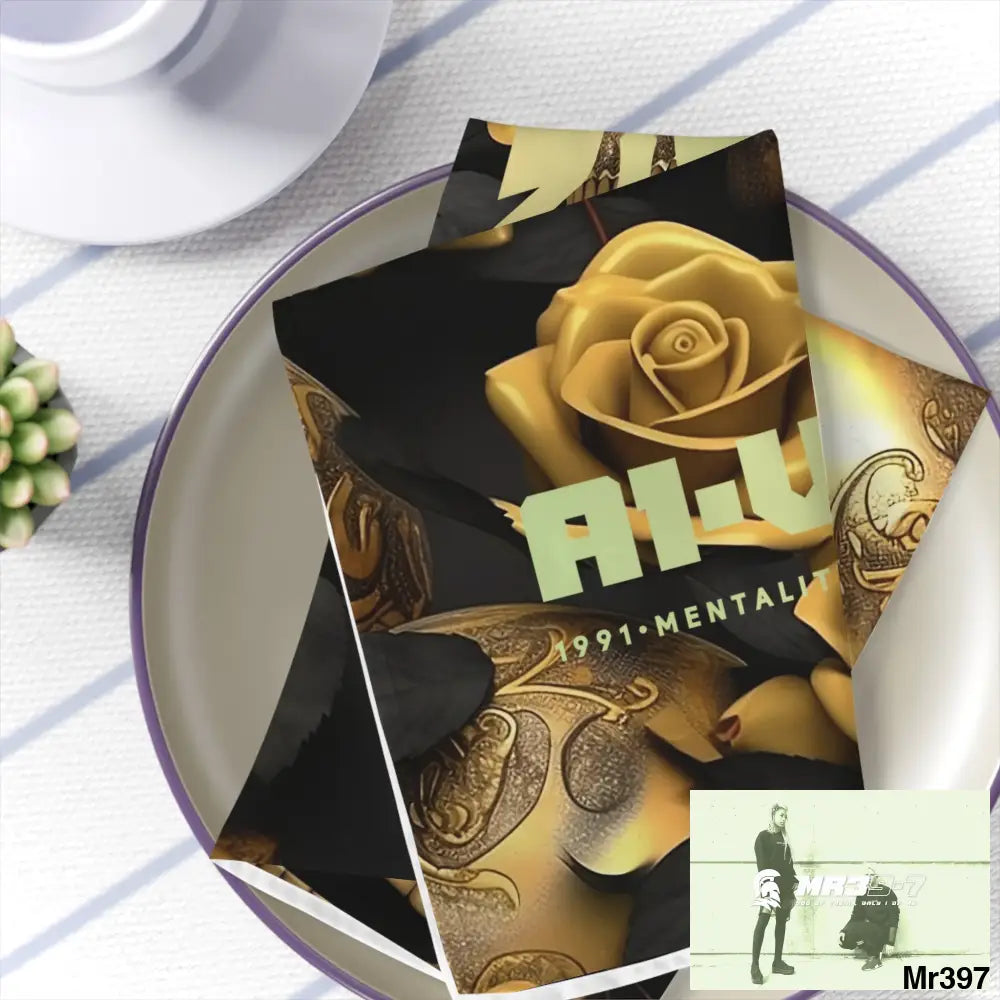 A1-Vigilante Sparta Gothic Skulls & Roses Napkins 4-piece set / White / 19’’ × 19’’ Accessories