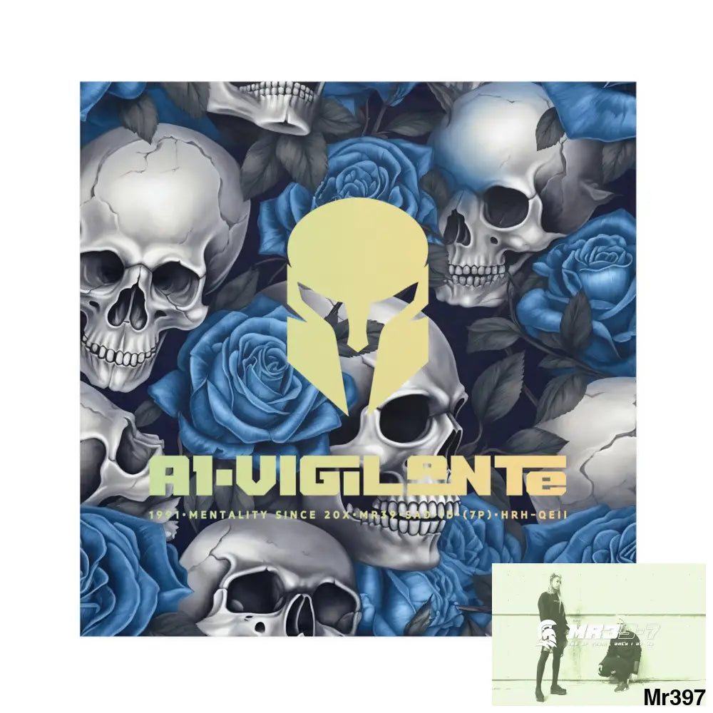 A1-Vigilante Sparta Gothic Skulls & Roses Napkins 4-piece set / White / 19’’ × 19’’ Accessories