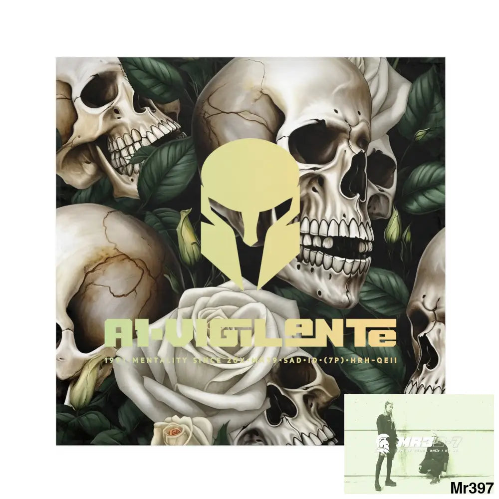 A1- Vigilante Sparta Gothic Skulls & Roses Napkins 4-piece set / White / 19’’ × 19’’ Accessories