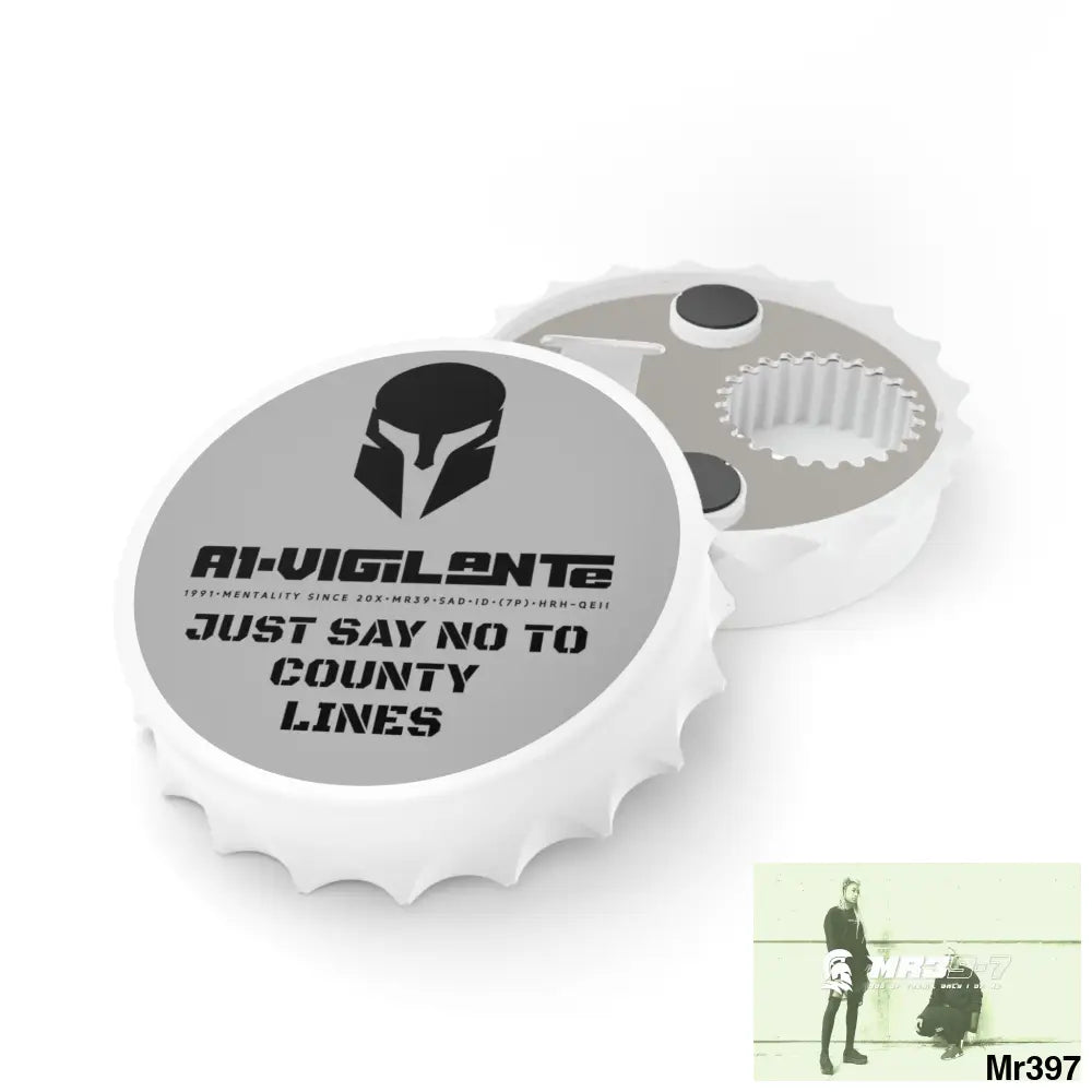 A1- Vigilante Sparta Just Say No To County Lines Bottle Opener One size / White Accessories