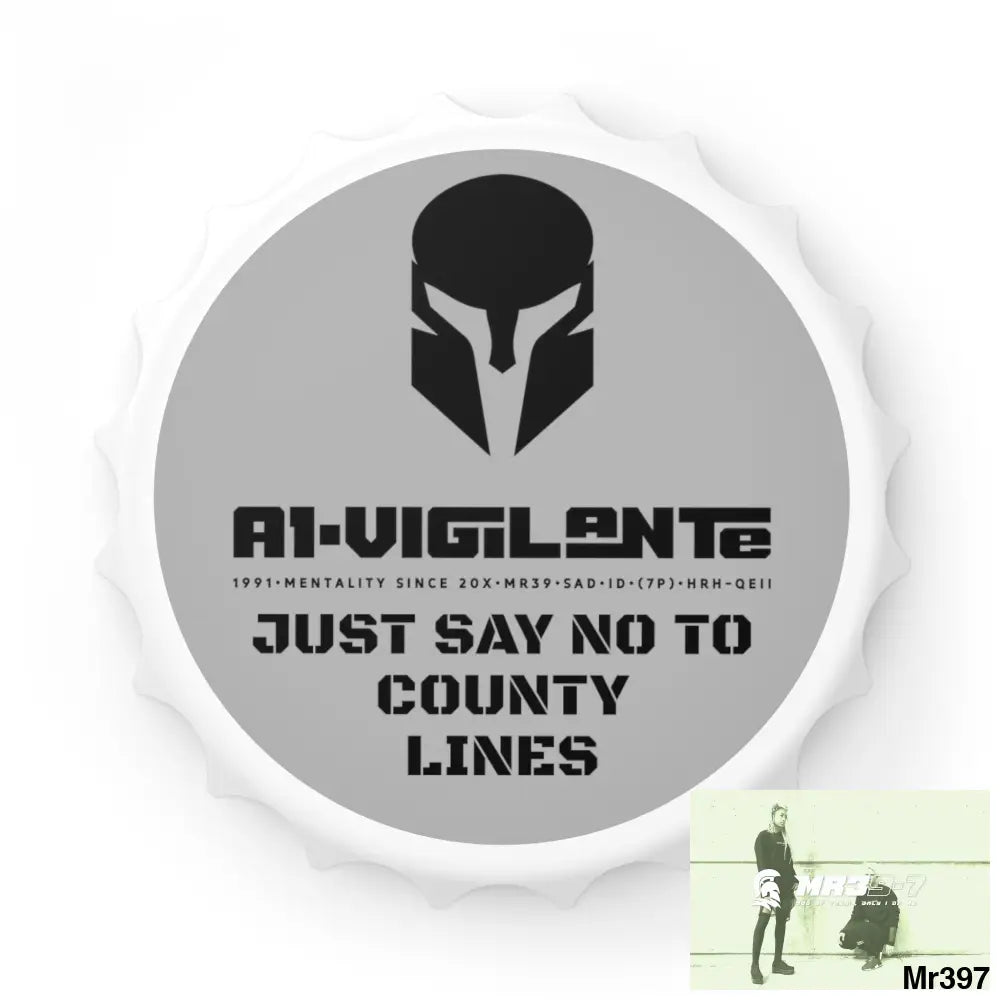 A1- Vigilante Sparta Just Say No To County Lines Bottle Opener One size / White Accessories