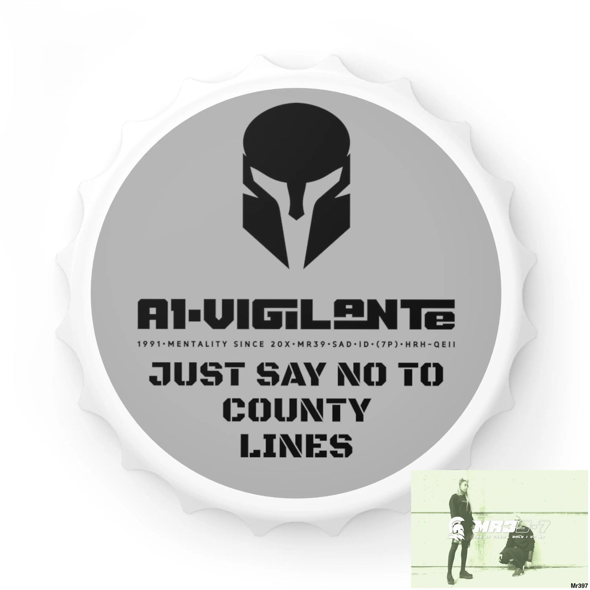A1- Vigilante Sparta Just Say No To County Lines Bottle Opener One size / White Accessories