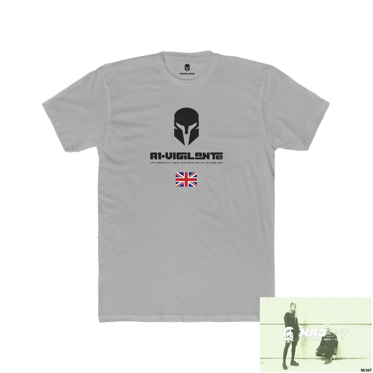 A1-Vigilante Sparta Kenya In Blind My Pain Management Black Snake Men’s Cotton Crew Tee Solid Light Grey / S T-Shirt