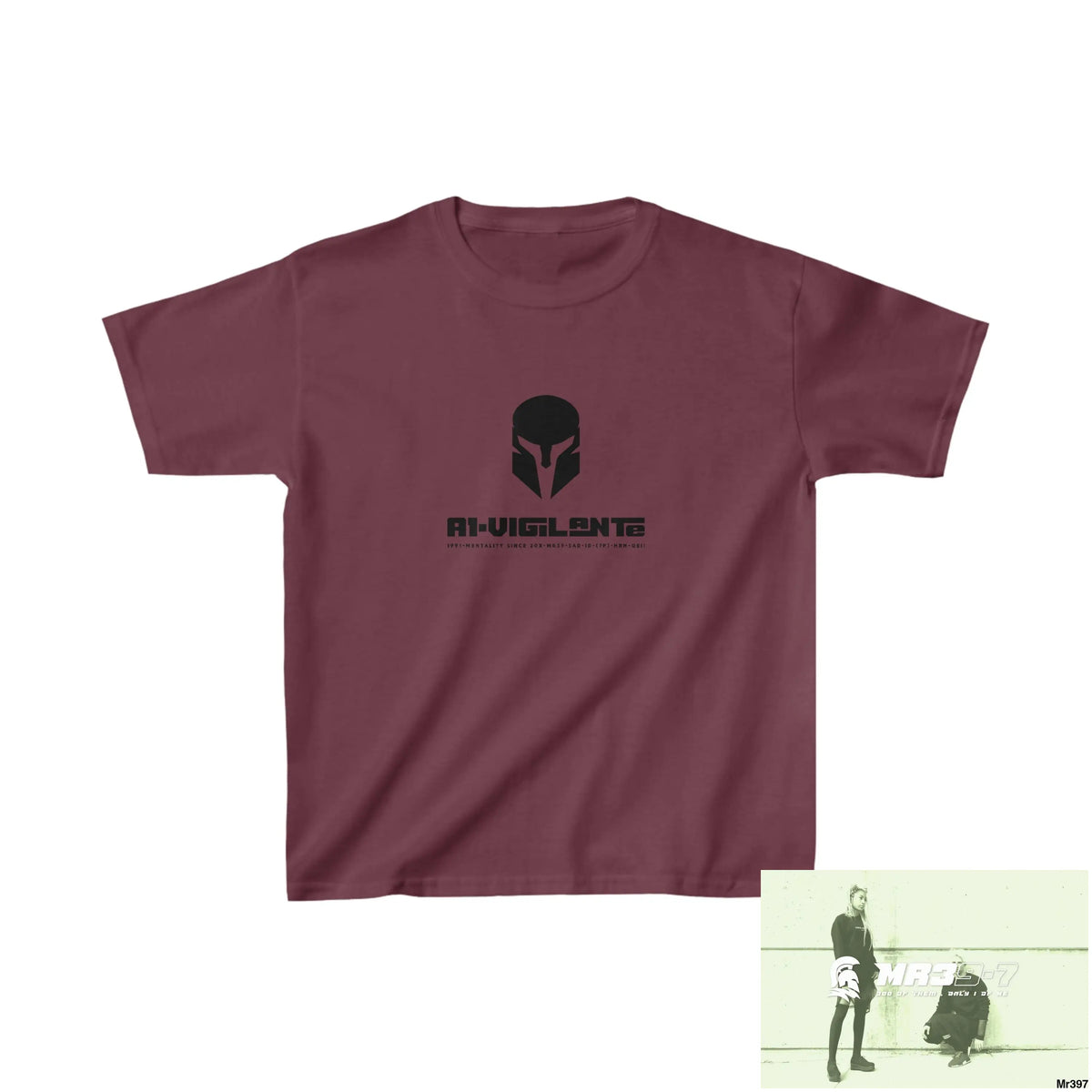 A1-Vigilante Sparta - Kids Heavy Cotton™ Tee XS / Maroon Kids clothes