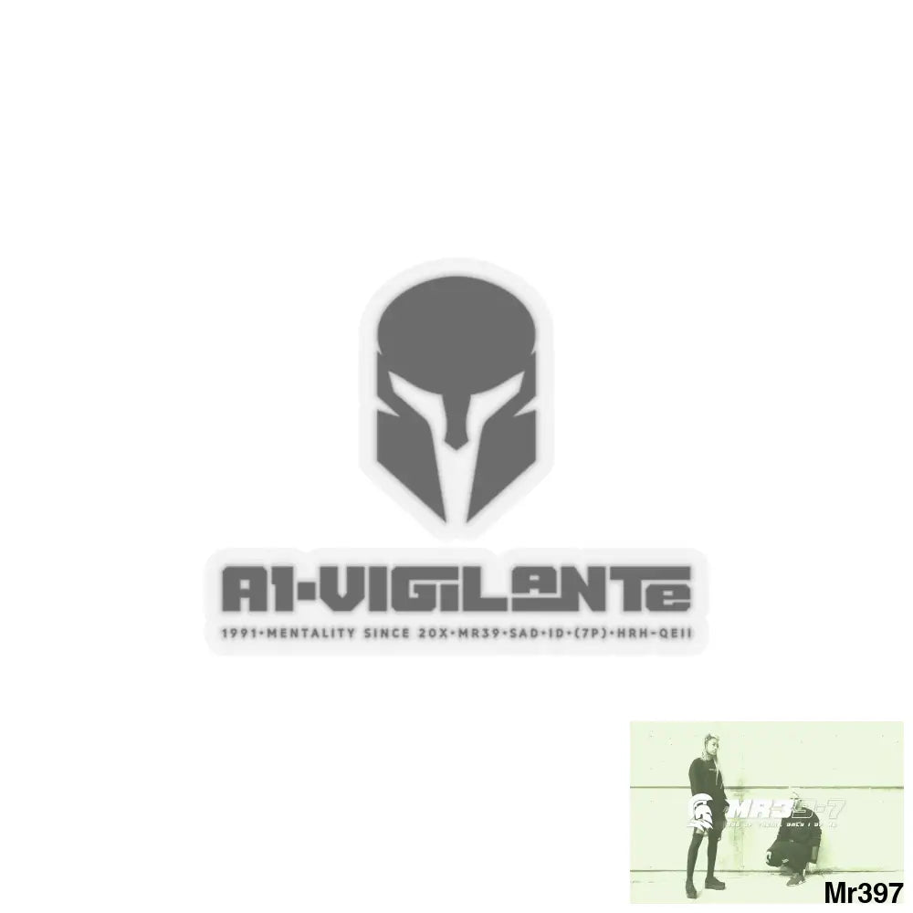 A1-Vigilante Sparta Kiss-Cut Stickers 2’’ × 2’’ / Transparent Paper products