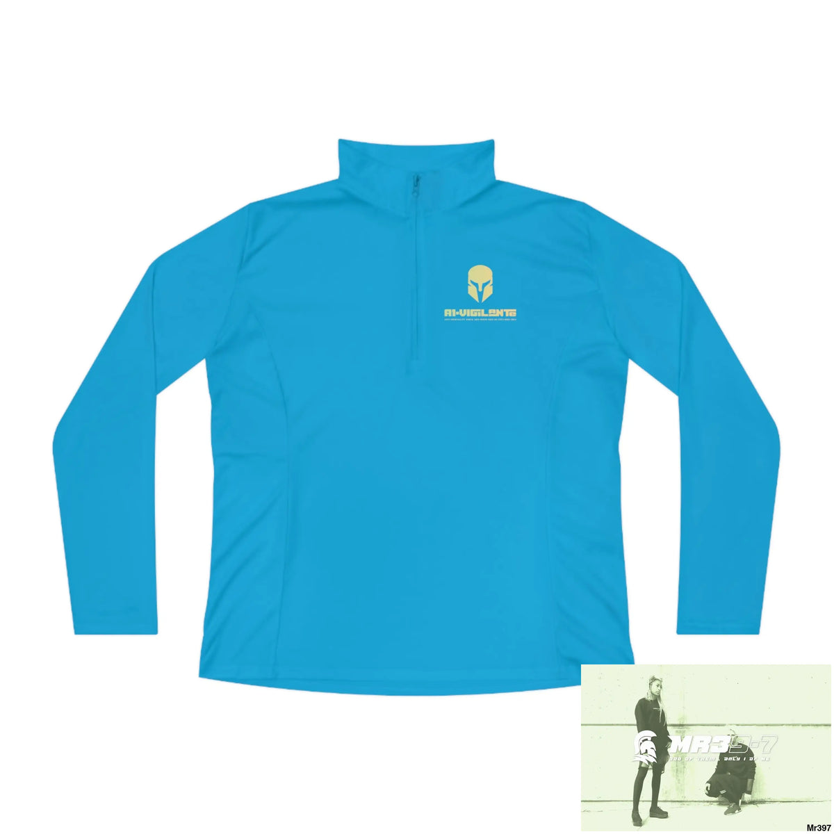 A1-Vigilante Sparta Ladies Quarter-Zip Pullover Atomic Blue / 2XL Long-sleeve