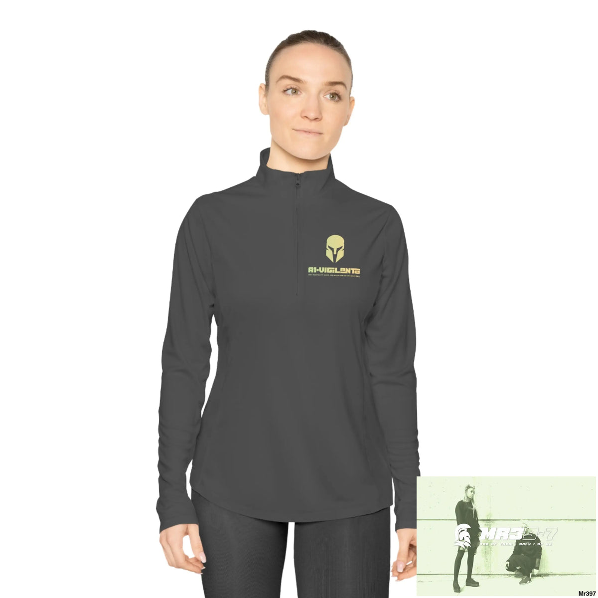 A1-Vigilante Sparta Ladies Quarter-Zip Pullover Long-sleeve