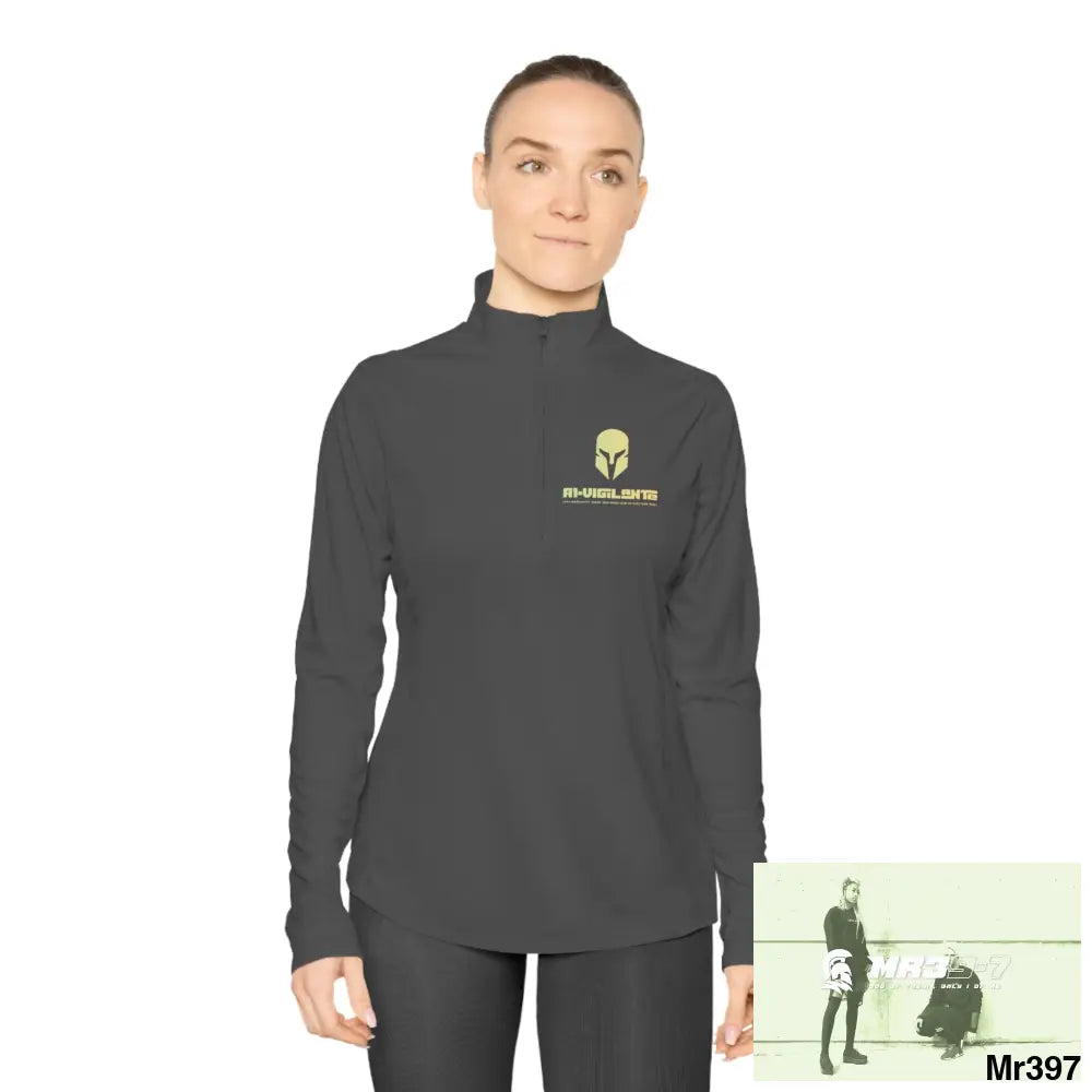 A1-Vigilante Sparta Ladies Quarter-Zip Pullover Long-sleeve