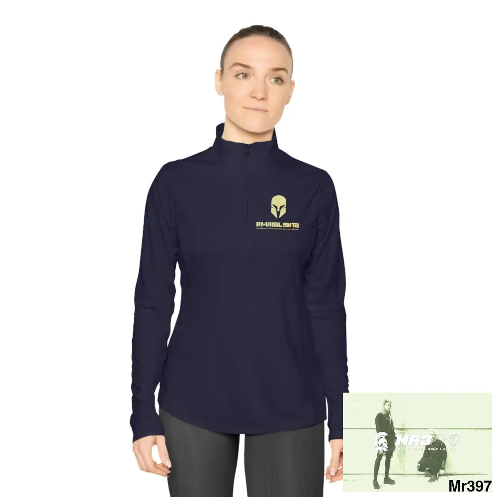 A1-Vigilante Sparta Ladies Quarter-Zip Pullover Long-sleeve