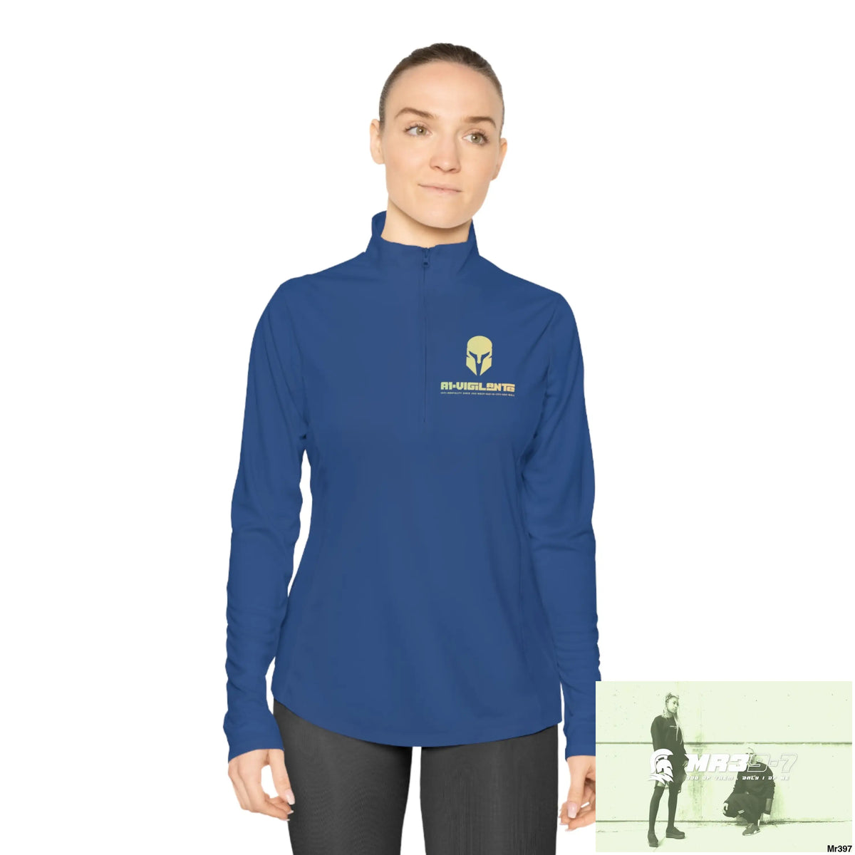 A1-Vigilante Sparta Ladies Quarter-Zip Pullover Long-sleeve