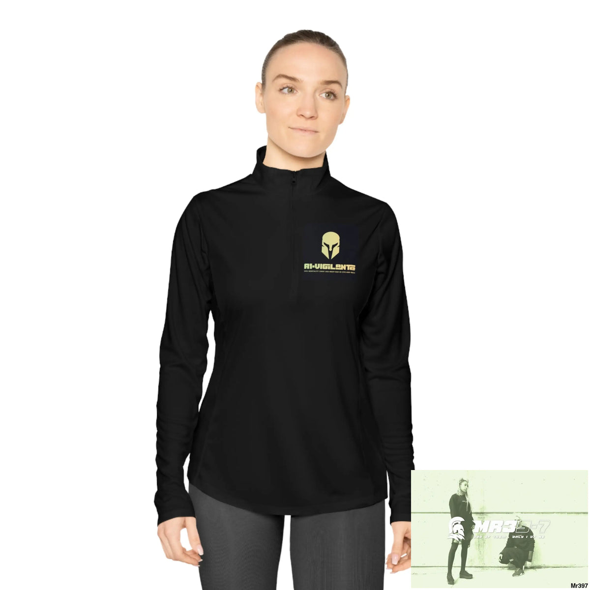 A1-Vigilante Sparta Ladies Quarter-Zip Pullover Long-sleeve