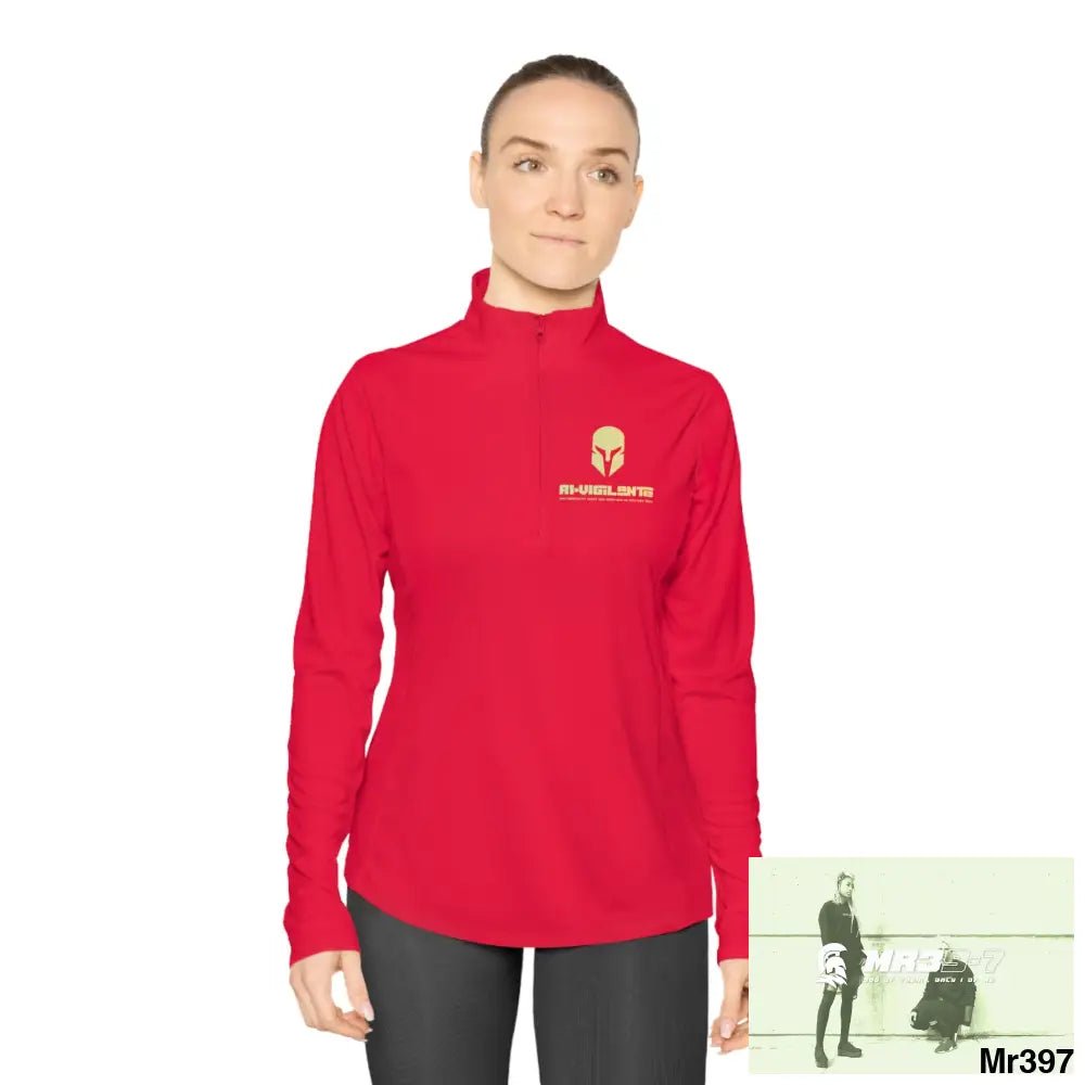 A1-Vigilante Sparta Ladies Quarter-Zip Pullover Long-sleeve
