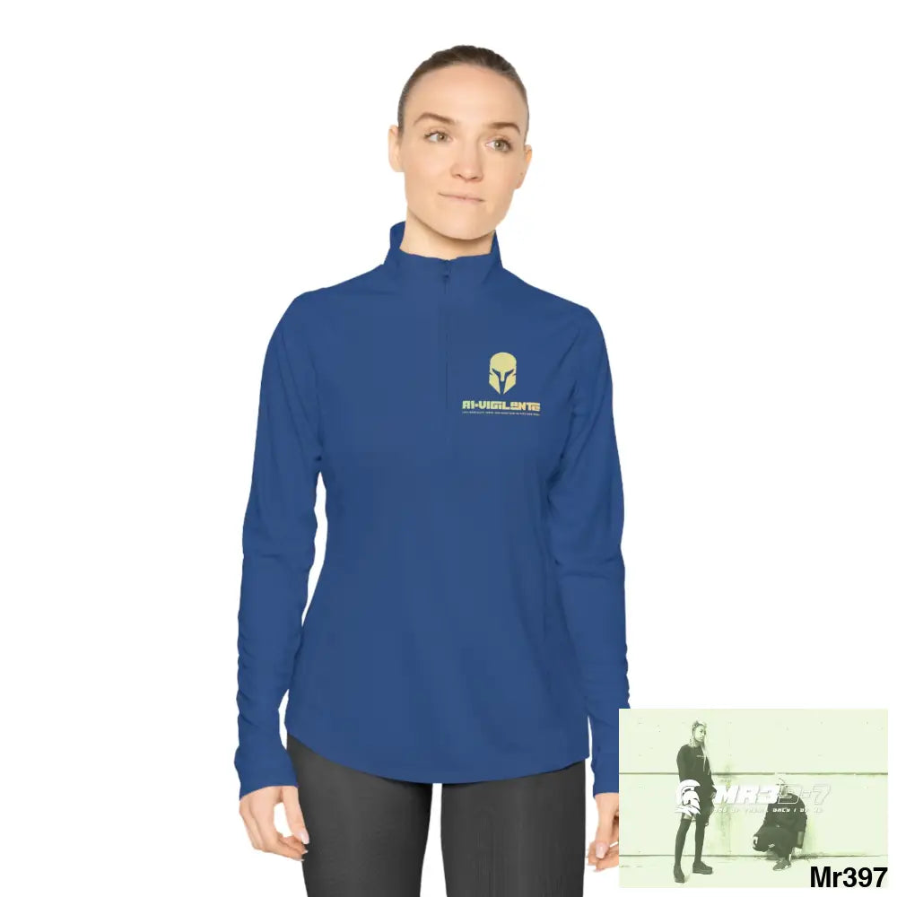 A1-Vigilante Sparta Ladies Quarter-Zip Pullover Long-sleeve