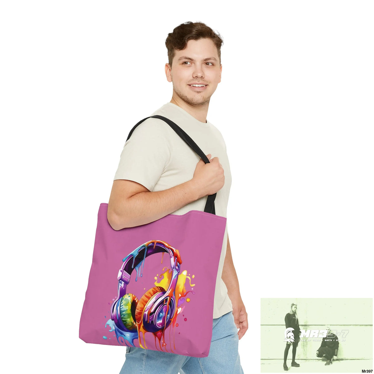 A1- Vigilante Sparta Melting Headphones Tote Bag (AOP) Bags