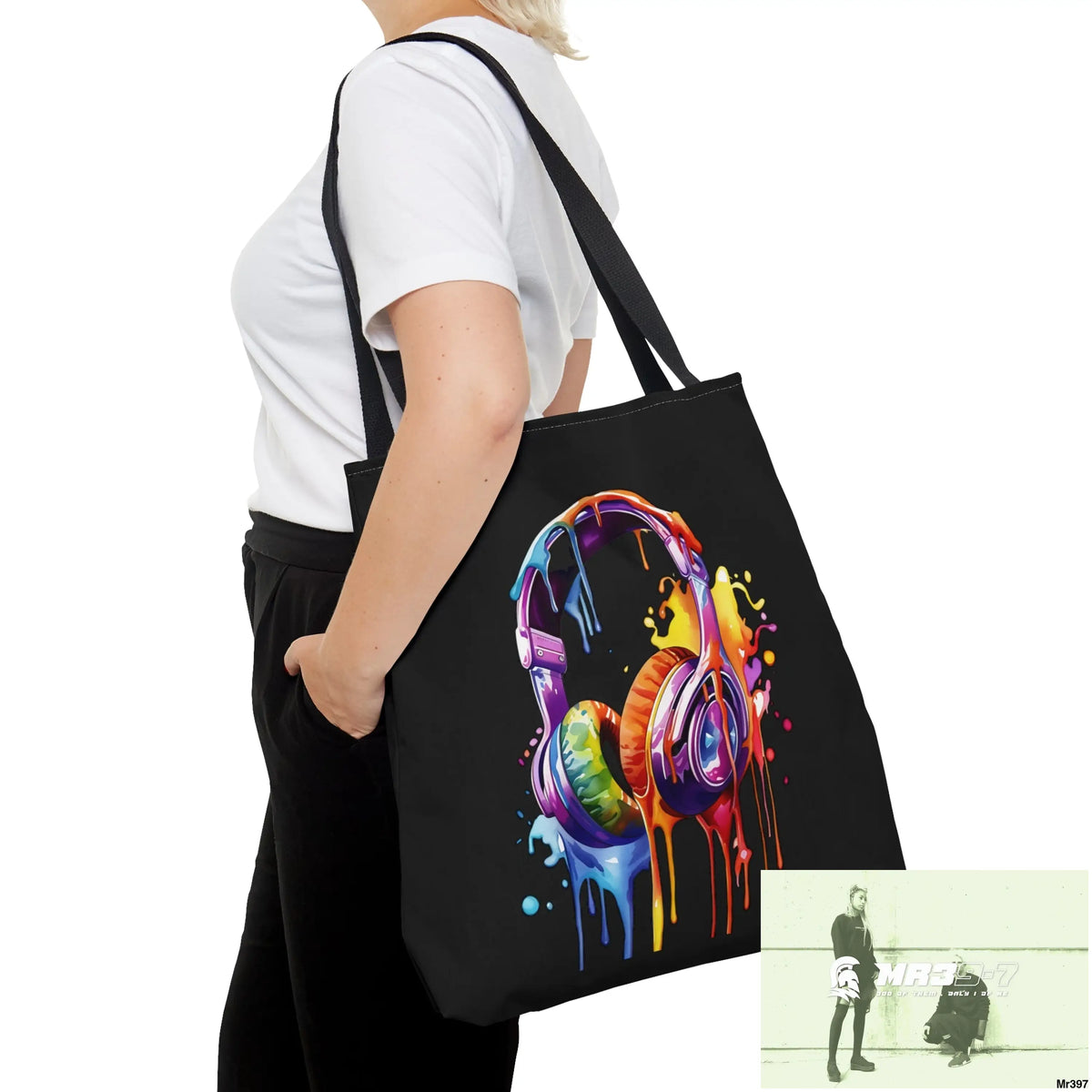 A1- Vigilante Sparta Melting Headphones Tote Bag (AOP) Bags