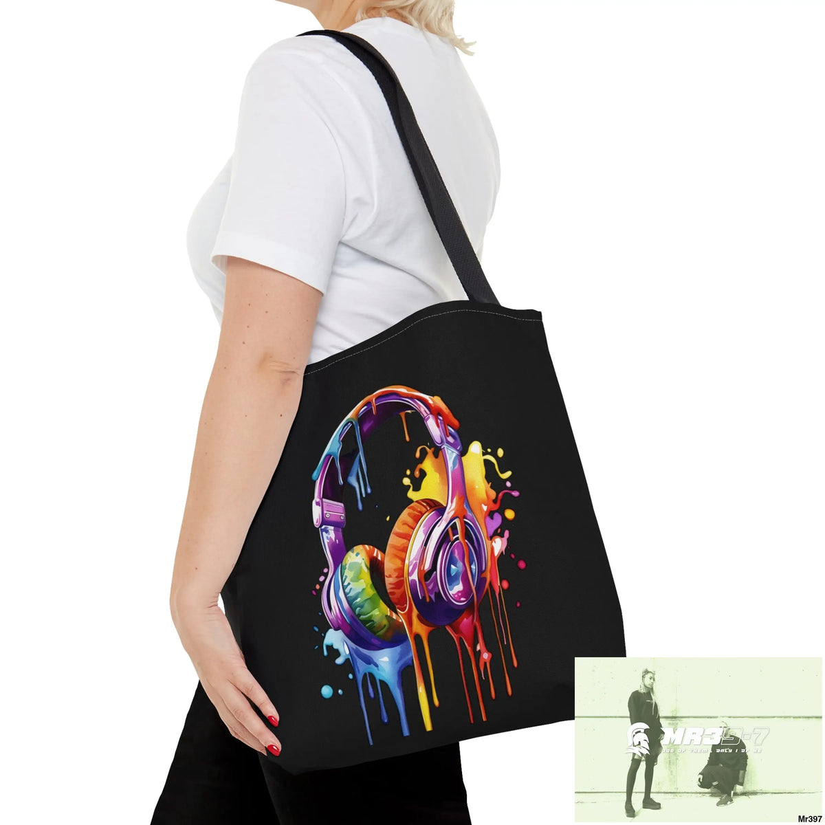 A1- Vigilante Sparta Melting Headphones Tote Bag (AOP) Bags