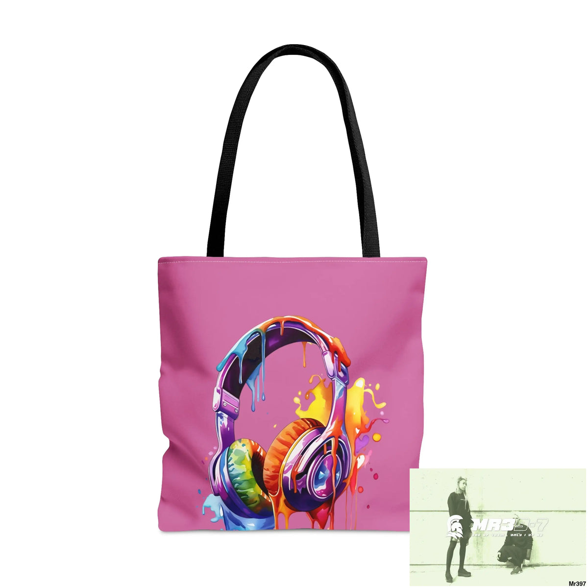 A1- Vigilante Sparta Melting Headphones Tote Bag (AOP) Large Bags