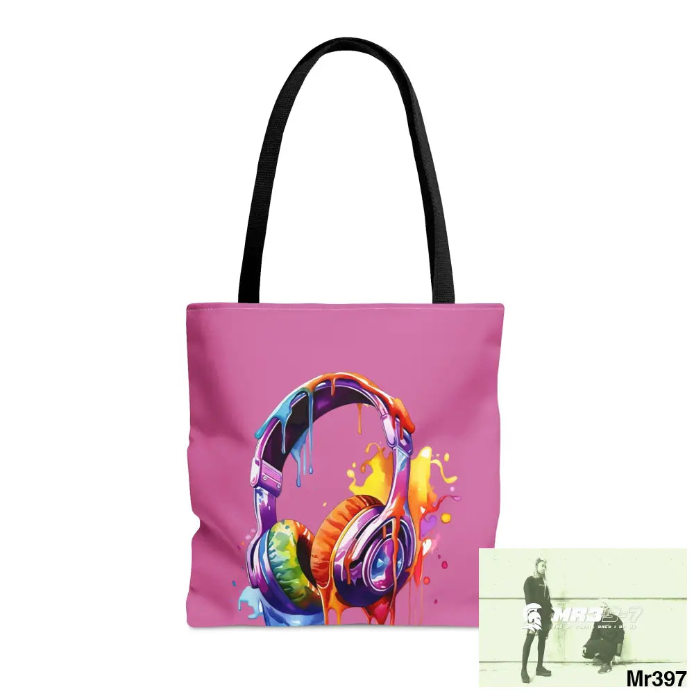 A1- Vigilante Sparta Melting Headphones Tote Bag (AOP) Medium Bags