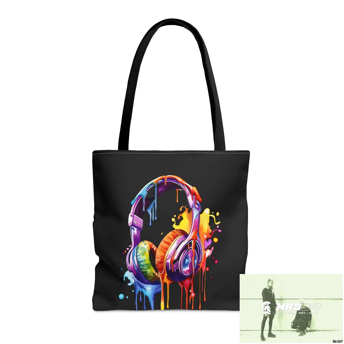 A1- Vigilante Sparta Melting Headphones Tote Bag (AOP) Medium Bags