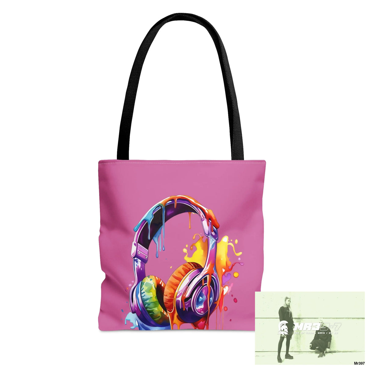 A1- Vigilante Sparta Melting Headphones Tote Bag (AOP) Small Bags