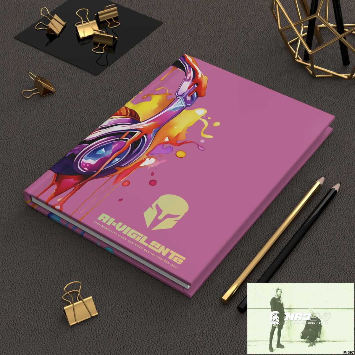 A1• Vigilante Sparta Melting Headset Hardcover Journal Matte Journal Paper products