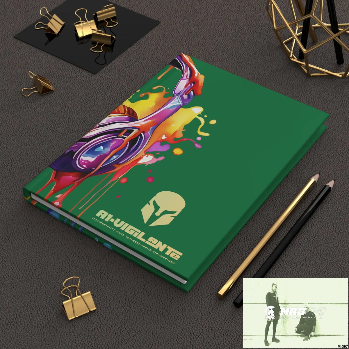 A1• Vigilante Sparta Melting Headset Hardcover Journal Matte Journal Paper products