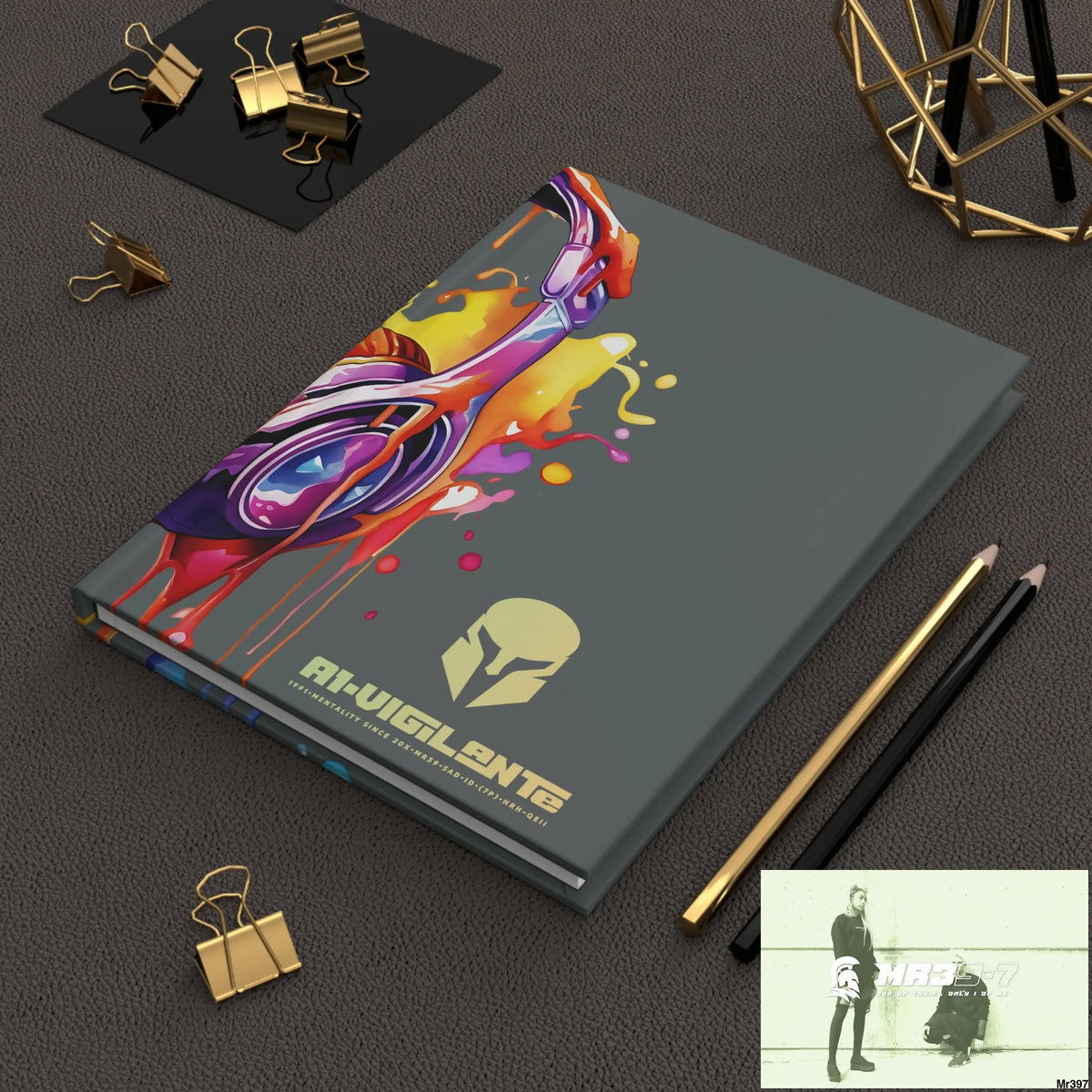 A1• Vigilante Sparta Melting Headset Hardcover Journal Matte Journal Paper products