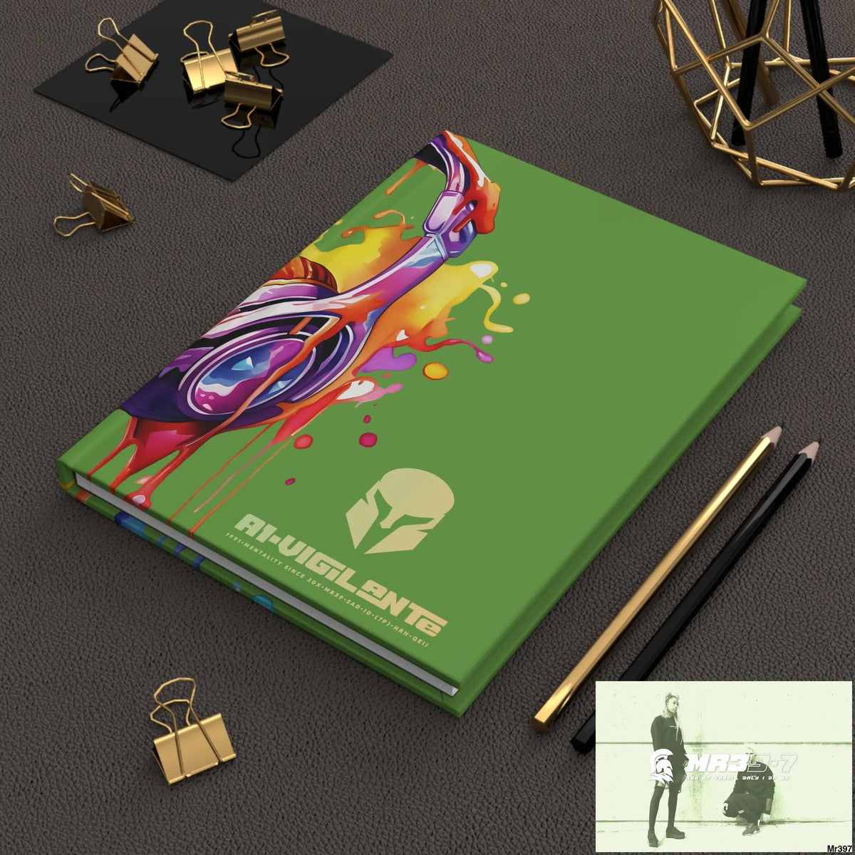 A1• Vigilante Sparta Melting Headset Hardcover Journal Matte Journal Paper products