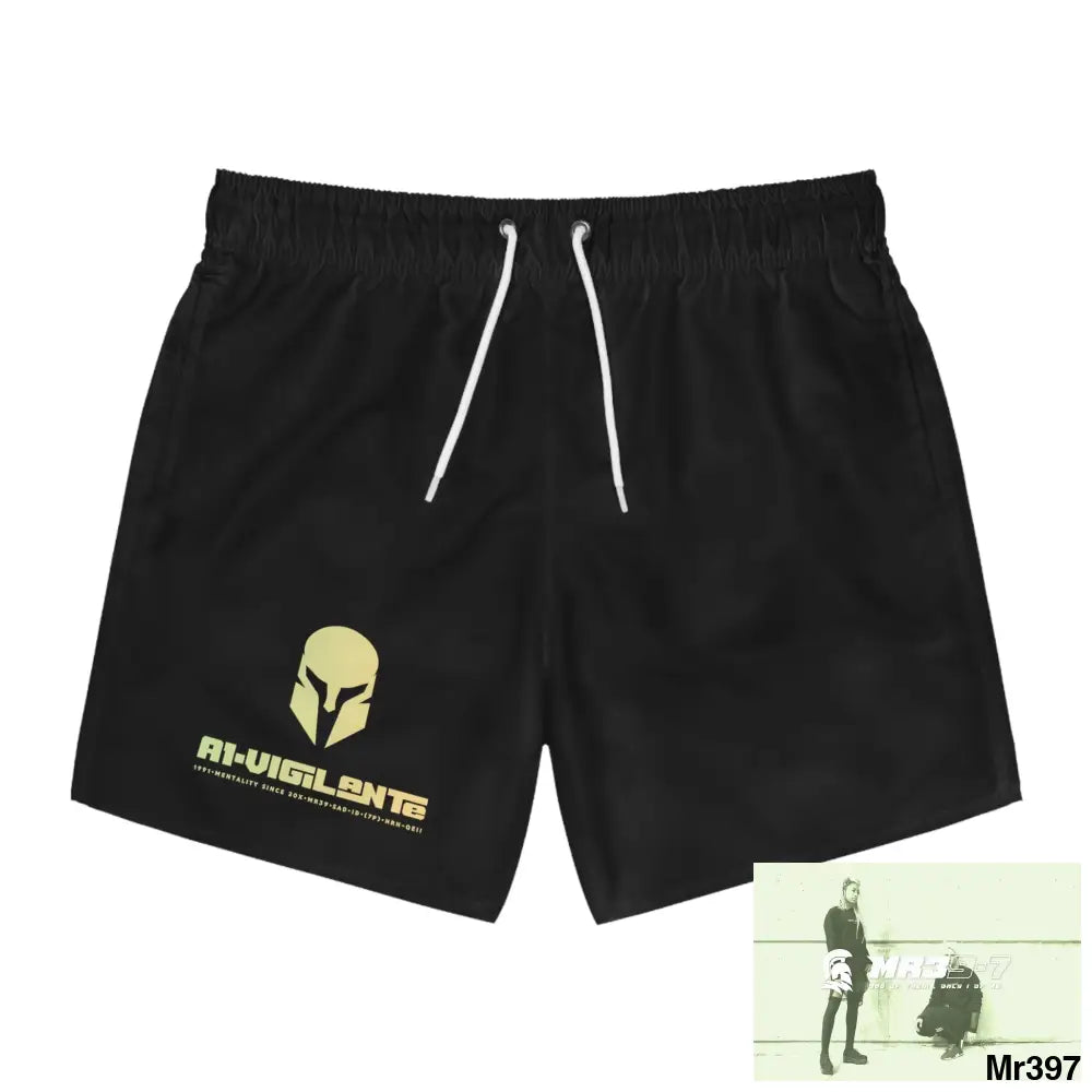 A1-Vigilante Sparta Mens Swim Trunks (AOP) S / Seam thread color automatically matched to design All Over Prints