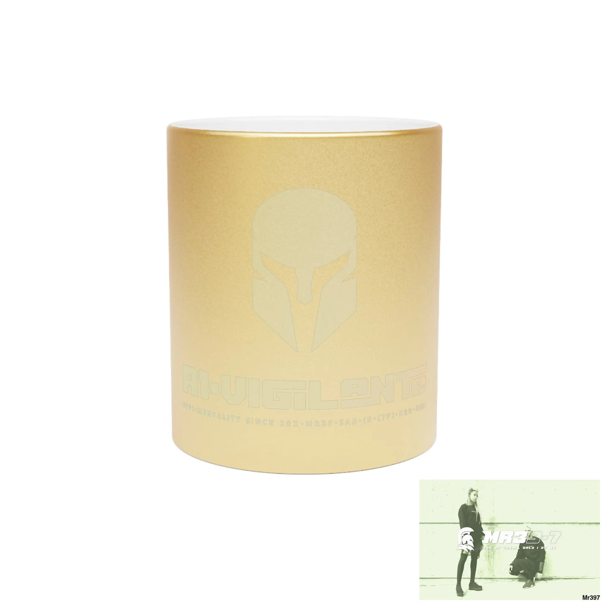 A1-Vigilante Sparta Metallic Mug (Silver\Gold) 11oz / Gold Mug