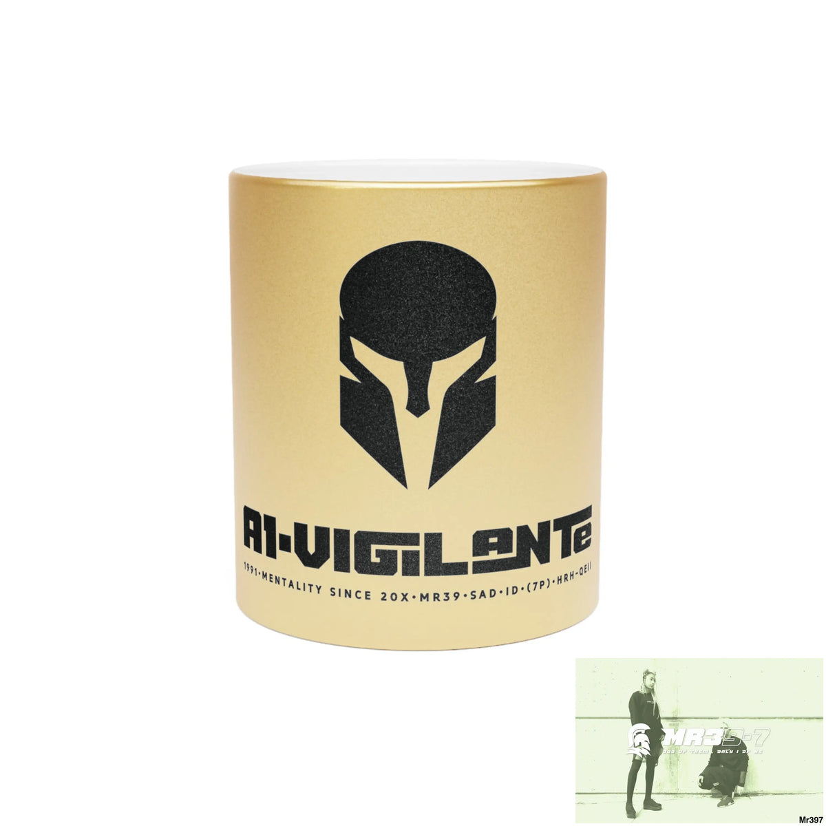 A1-Vigilante Sparta Metallic Mug (Silver\Gold) 11oz / Gold Mug